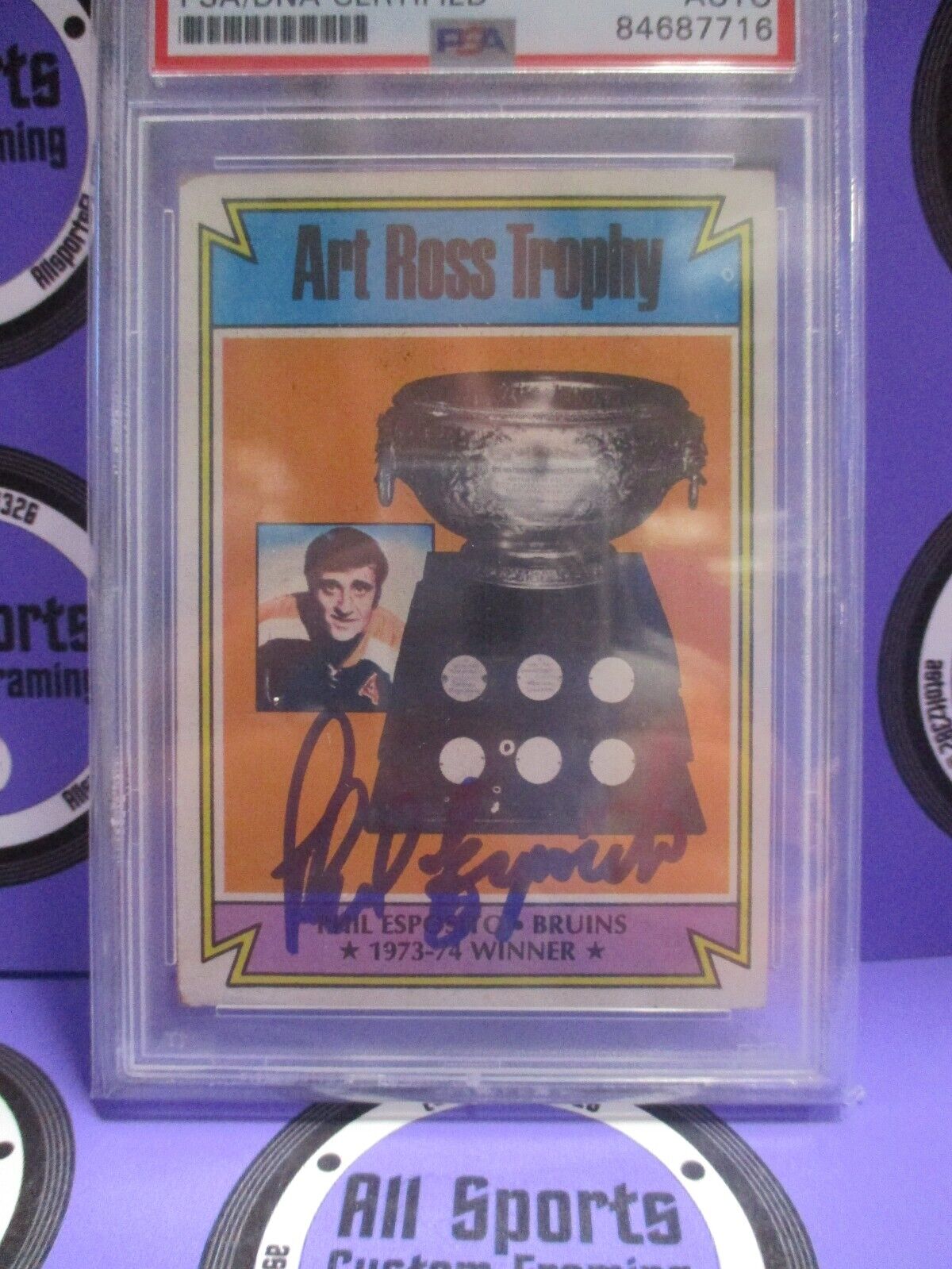 Phil Esposito Bruins Autographed Signed 1975-76 Topps Card PSA Slab #84687716