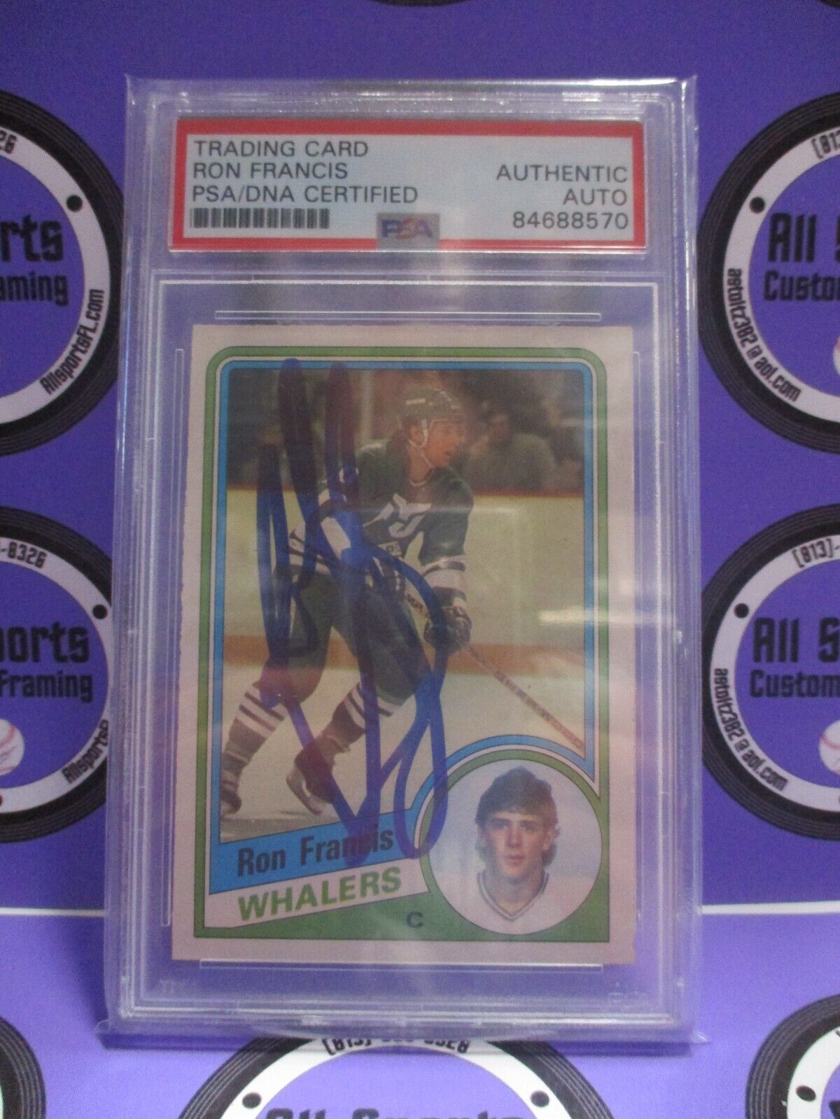 Ron Francis Autographed Signed 1984-85 O-PEE-CHEE Card #70 PSA Slab #84688570