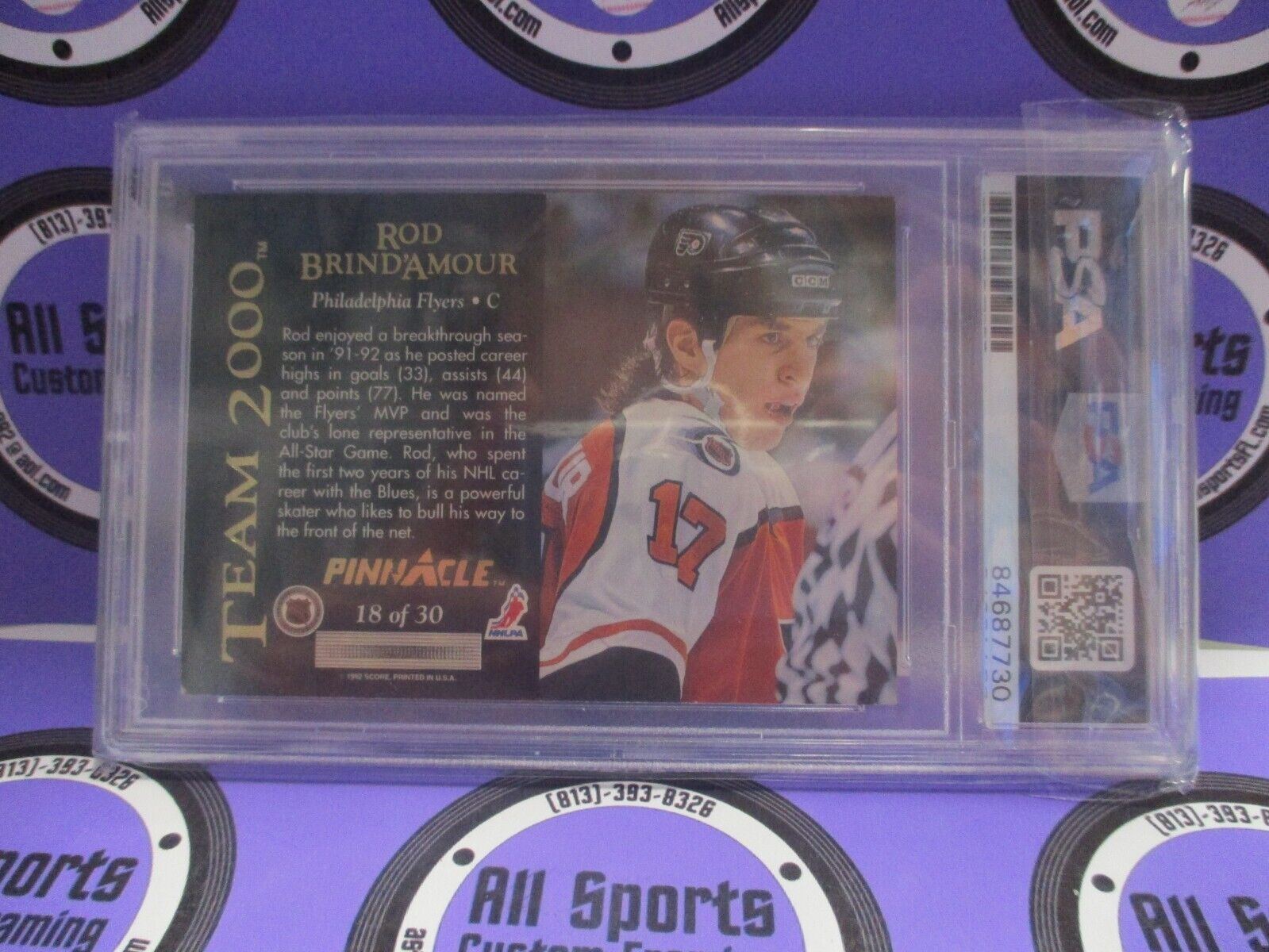 Rod Brind'Amour Autographed Signed 2000 Pinnacle Team Card PSA Slab #84687730