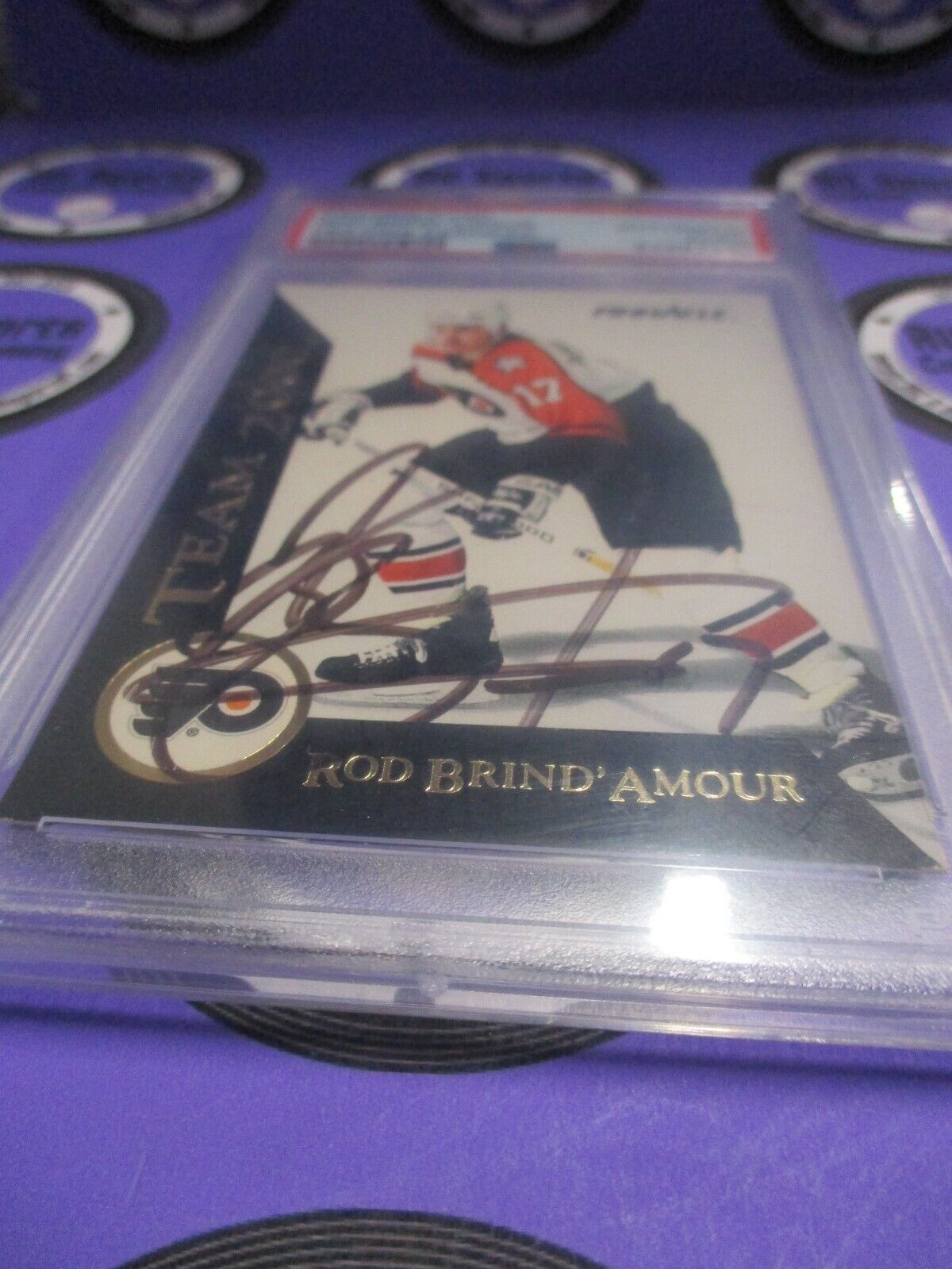 Rod Brind'Amour Autographed Signed 2000 Pinnacle Team Card PSA Slab #84687730