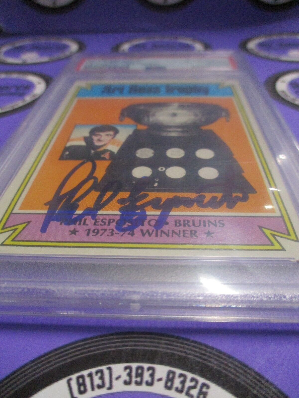 Phil Esposito Bruins Autographed Signed 1975-76 Topps Card PSA Slab #84687716