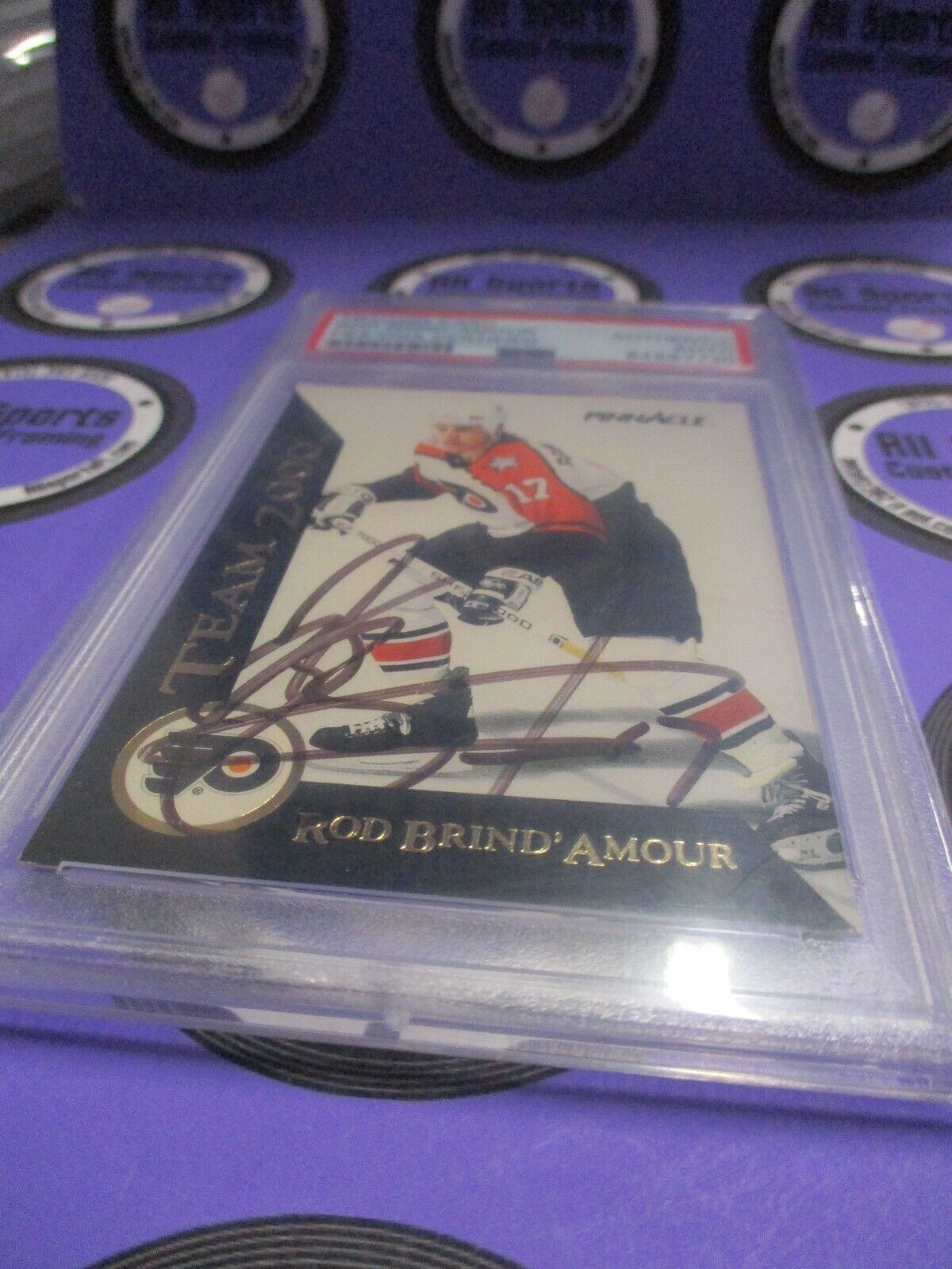 Rod Brind'Amour Autographed Signed 2000 Pinnacle Team Card PSA Slab #84687730