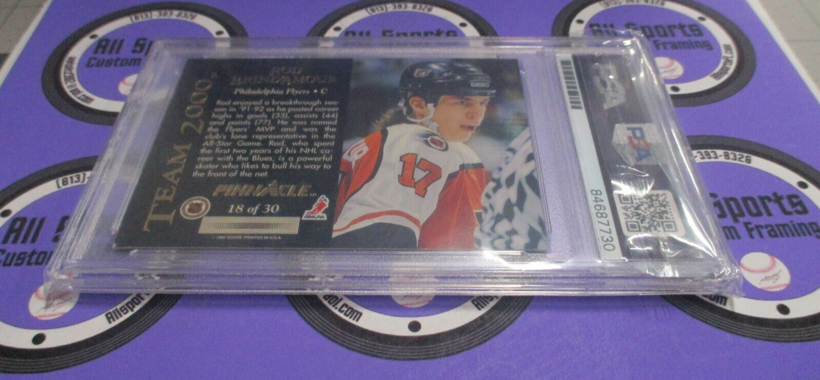 Rod Brind'Amour Autographed Signed 2000 Pinnacle Team Card PSA Slab #84687730