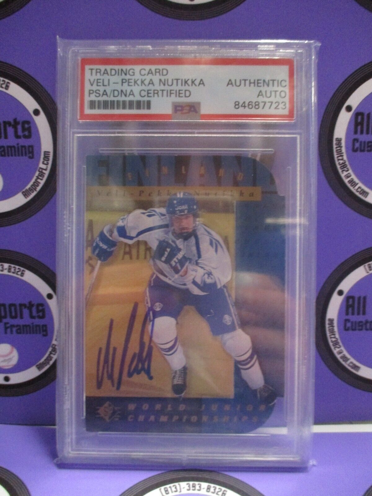 Veli Pekka Nutikka Autographed Signed 1995 Upper Deck SP Card PSA Slab #84687723