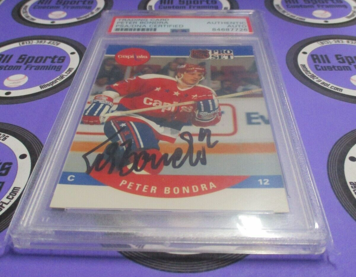 Peter Bondra Autographed Signed 1990-91 NHL Pro Set Card PSA Slab #84687726