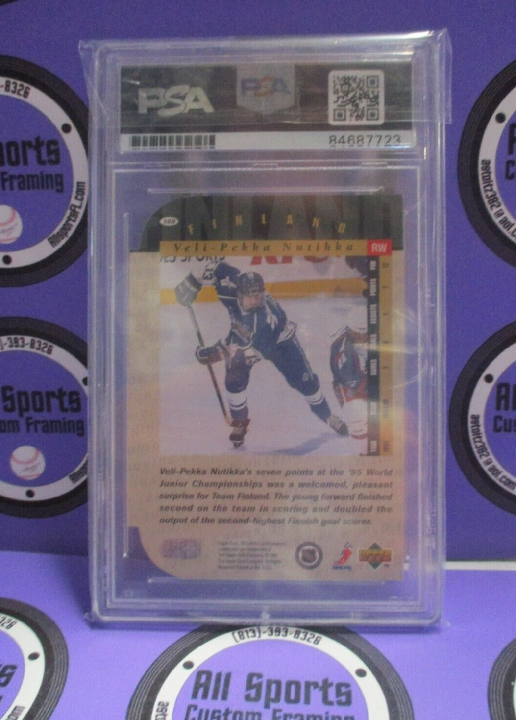 Veli Pekka Nutikka Autographed Signed 1995 Upper Deck SP Card PSA Slab #84687723