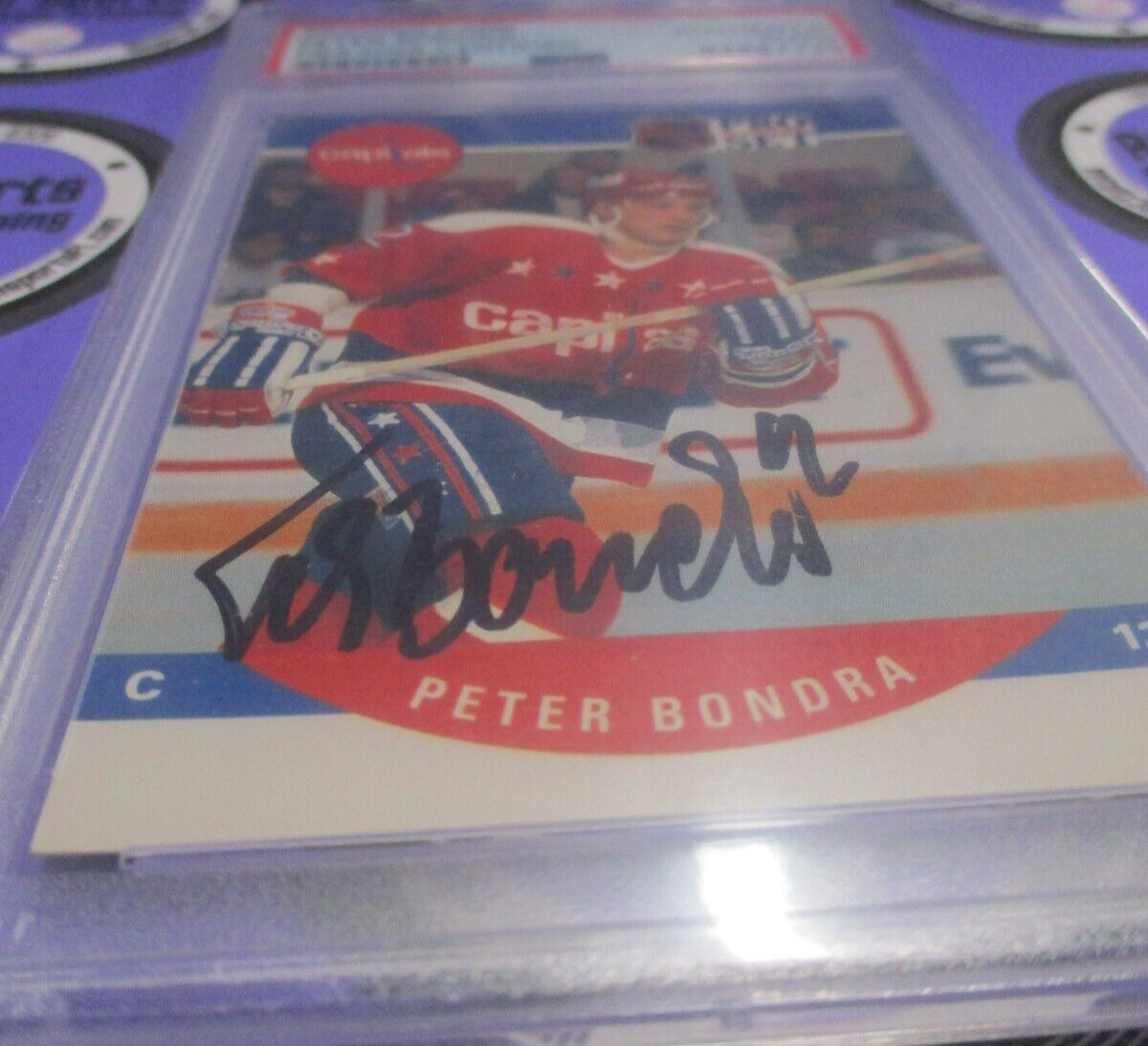 Peter Bondra Autographed Signed 1990-91 NHL Pro Set Card PSA Slab #84687726