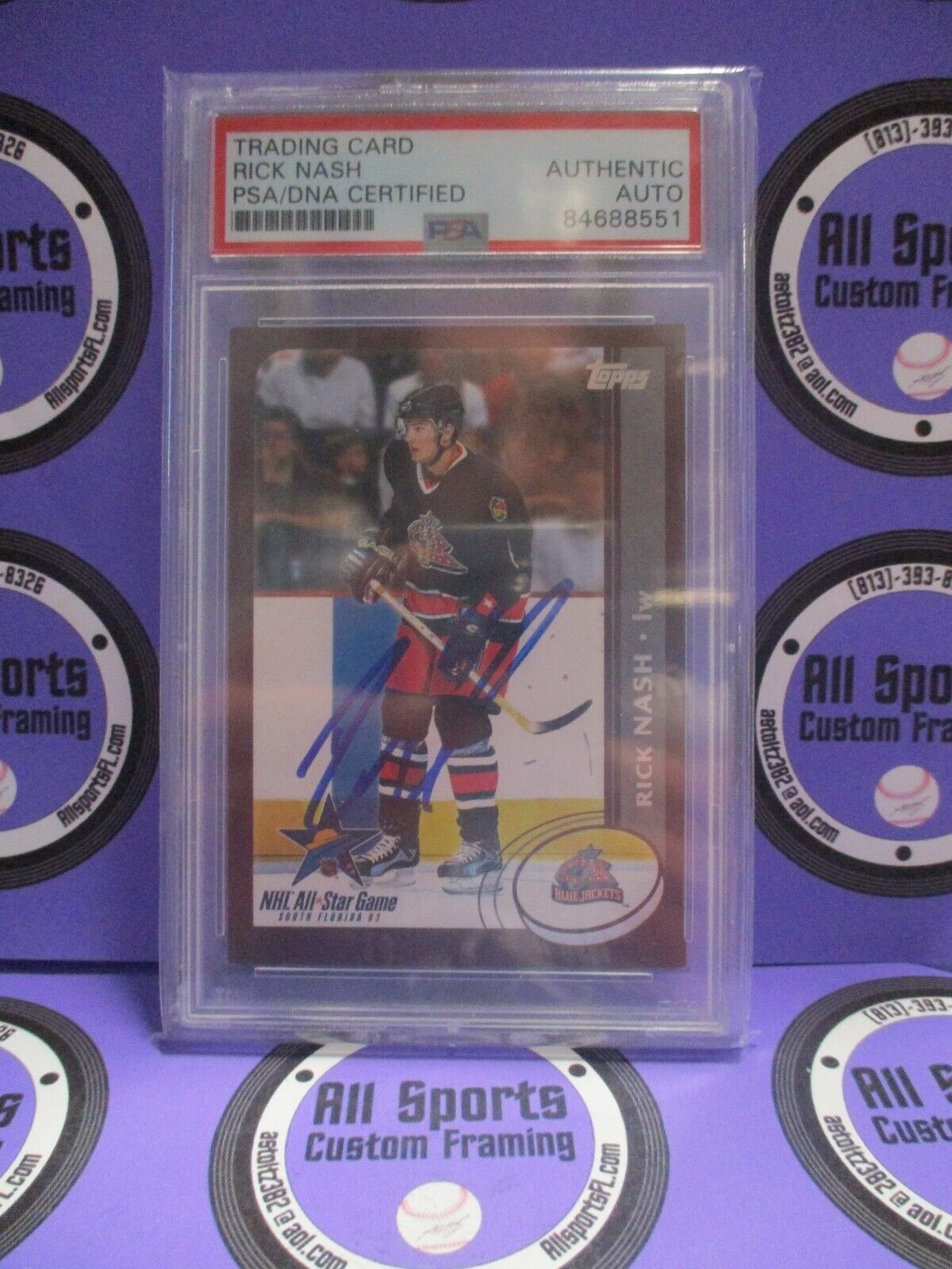 Rick Nash Autographed Signed 2002-03 Topps AS Card #5 of 6 PSA Slab #84758551