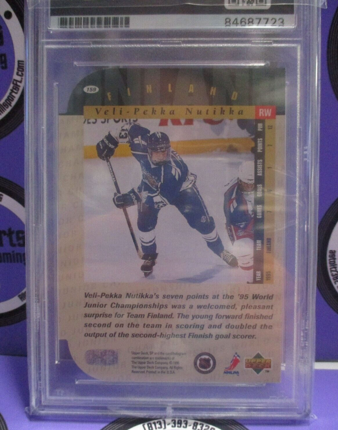 Veli Pekka Nutikka Autographed Signed 1995 Upper Deck SP Card PSA Slab #84687723