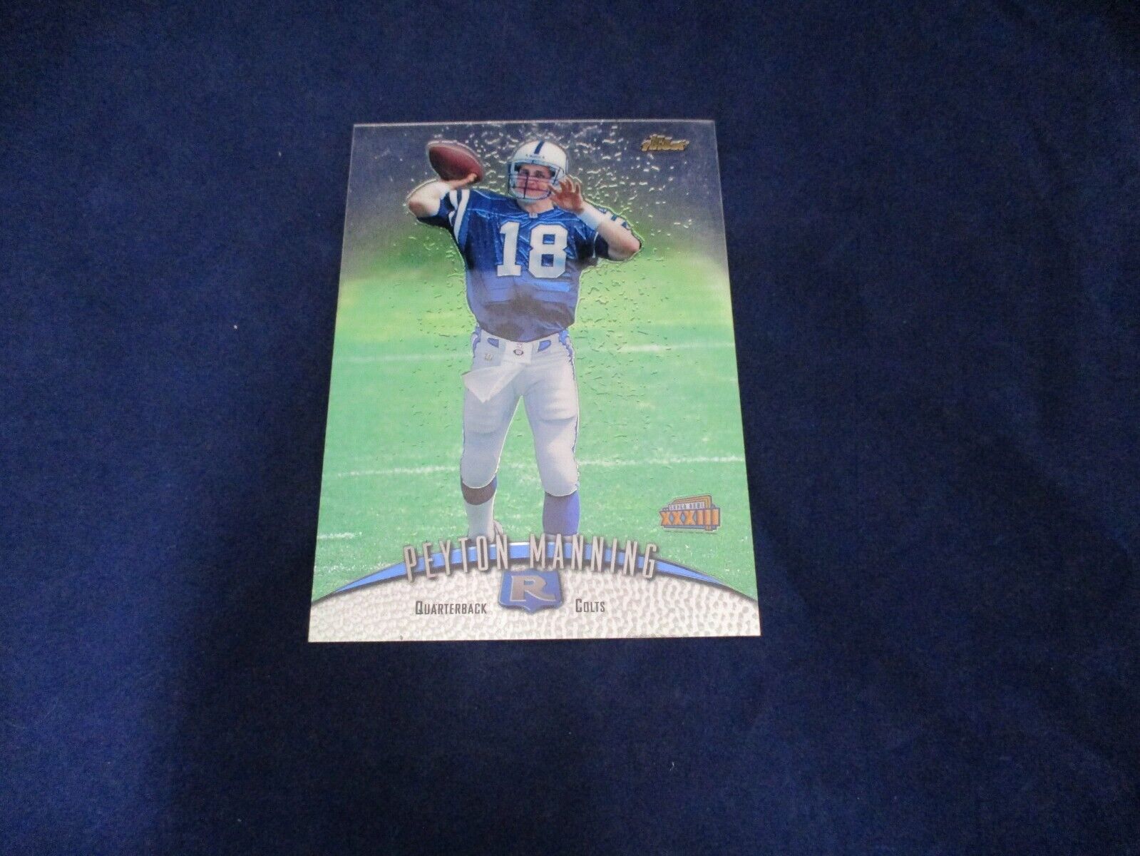 Peyton Manning 1998 Topps Finest Super Bowl XXXIII 4x5.5 Inch Jumbo Card 6 of 12