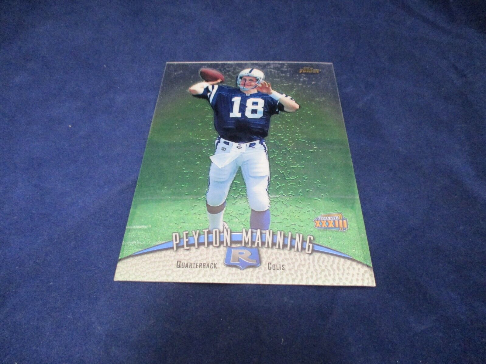 Peyton Manning 1998 Topps Finest Super Bowl XXXIII 4x5.5 Inch Jumbo Card 6 of 12