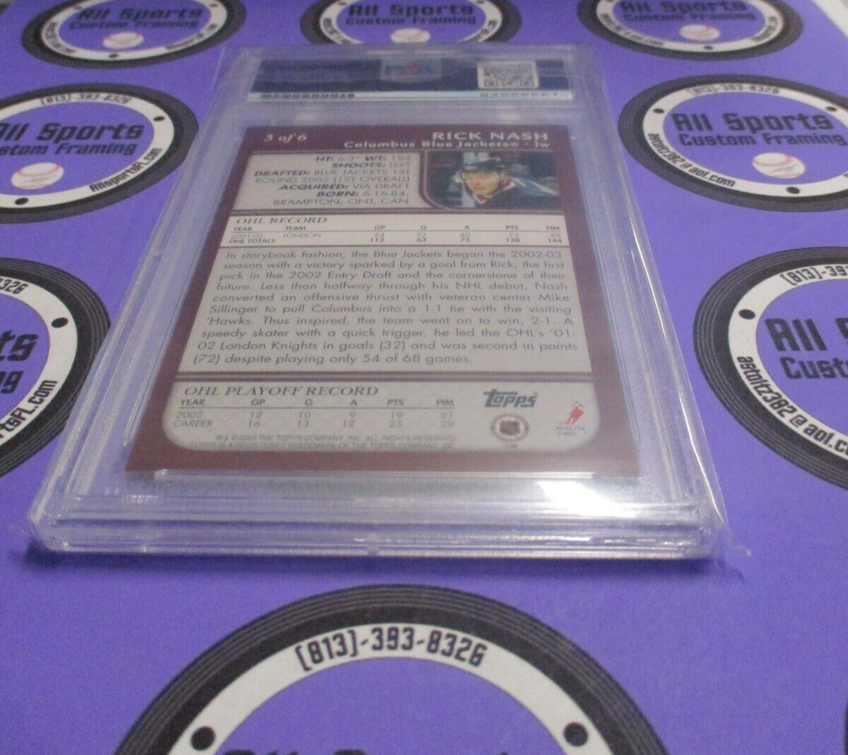 Rick Nash Autographed Signed 2002-03 Topps AS Card #5 of 6 PSA Slab #84758551