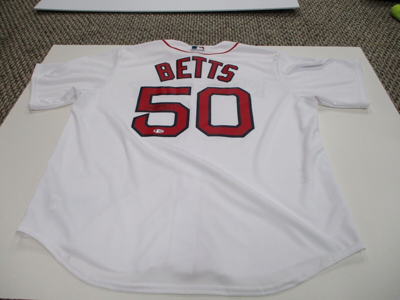 Mookie Betts Red Sox Autographed Signed Jersey Authentic Beckett COA #S04188