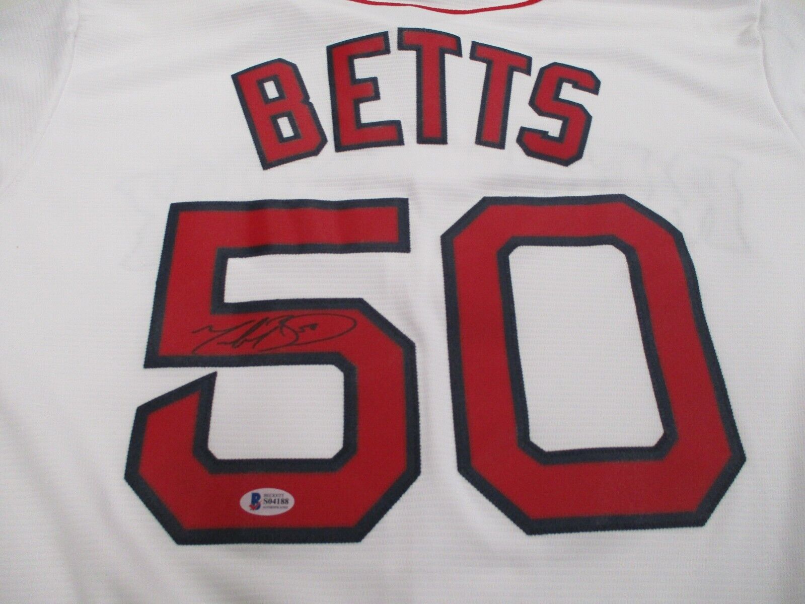 Mookie Betts Red Sox Autographed Signed Jersey Authentic Beckett COA #S04188