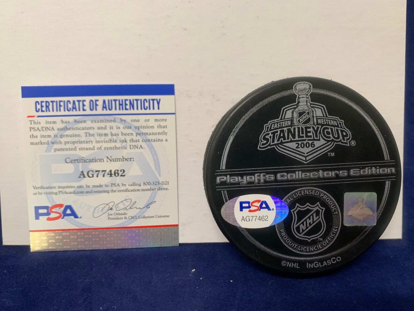 Peter Lavoliette Autographed Signed 2006 Stanley Cup Edition Puck with PSA COA