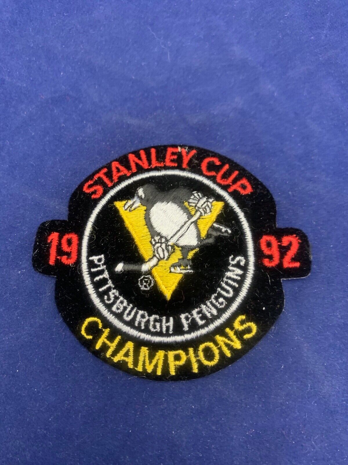 Pittsburgh Penguins 1992 NHL Stanley Cup Champions Patch Size 3 x 3.25  inches