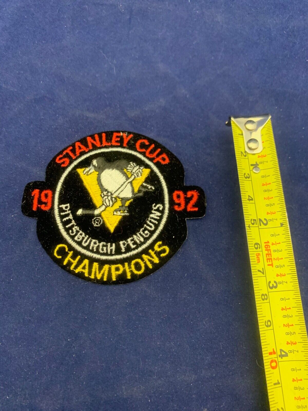 Pittsburgh Penguins 1992 NHL Stanley Cup Champions Patch Size 3 x 3.25  inches