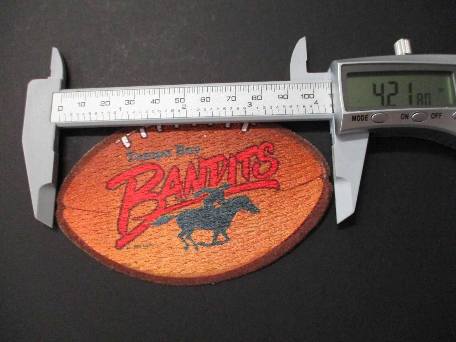 Tampa Bay Bandits Football Shape Patch 2.75 x 4.25 Inches