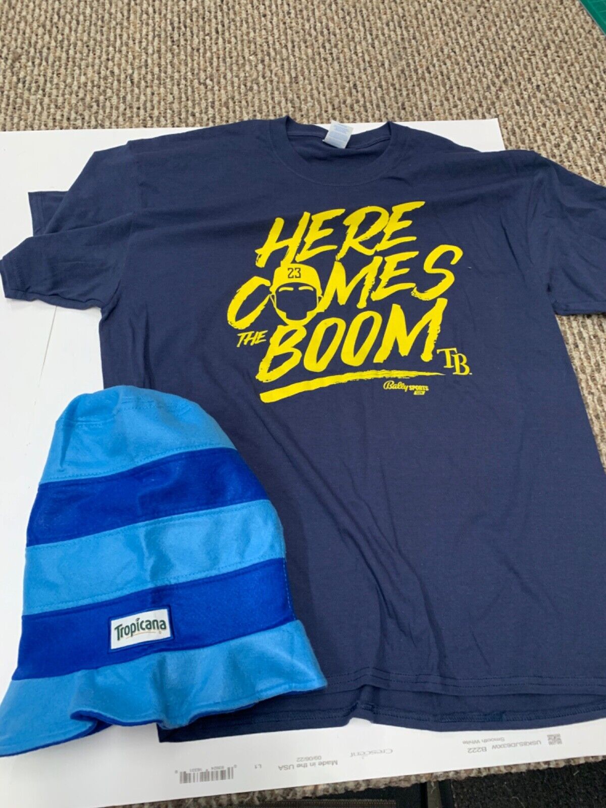 Tampa Bay Rays Stovepipe Hat Kids and Here Comes the Boom Tshirt SGA New Cruz XL