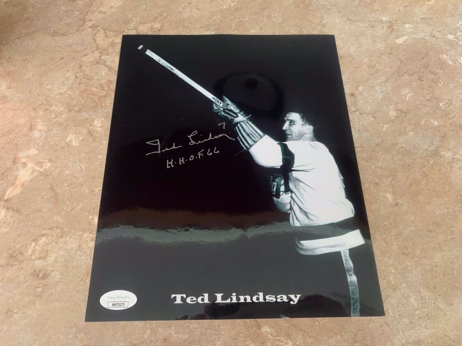 Ted Lindsay Red Wings HHOF 1966 Autographed 8x10 Hockey Photo 5 JSA COA #HH75175