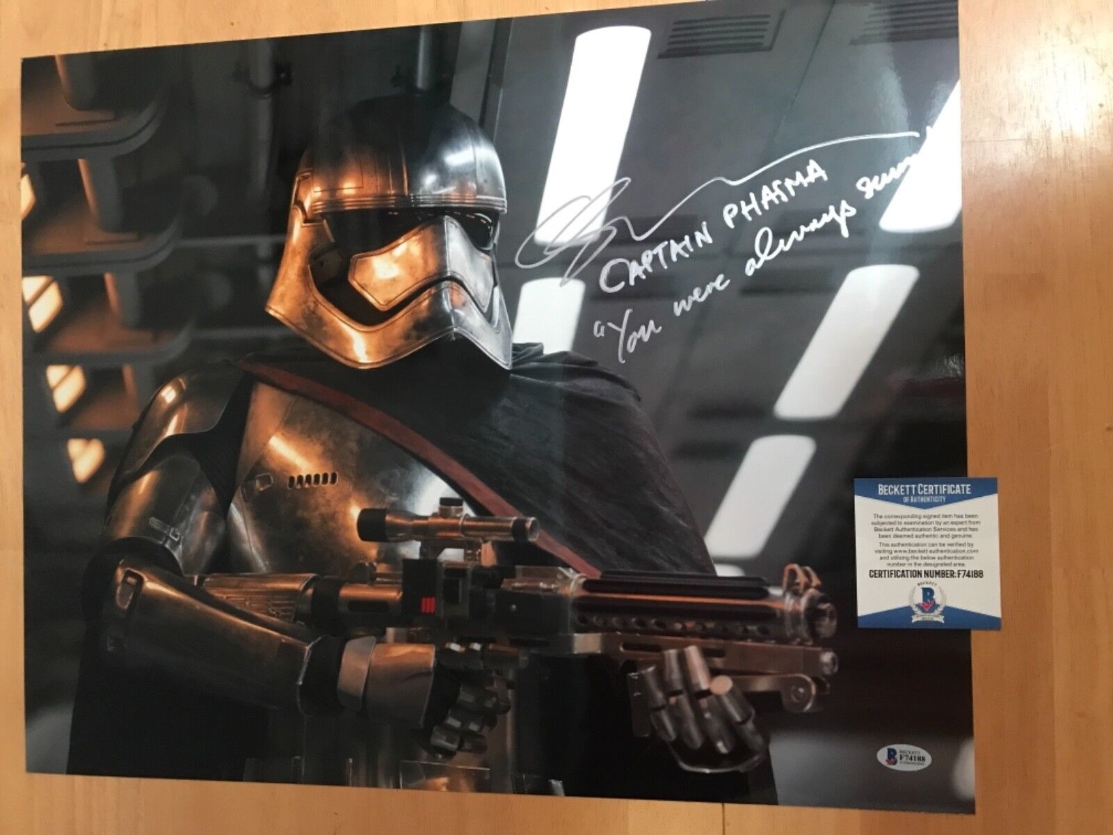 Gwendoline Christie “Captain Phasma” Autographed 16x20 Metallic Photo BAS