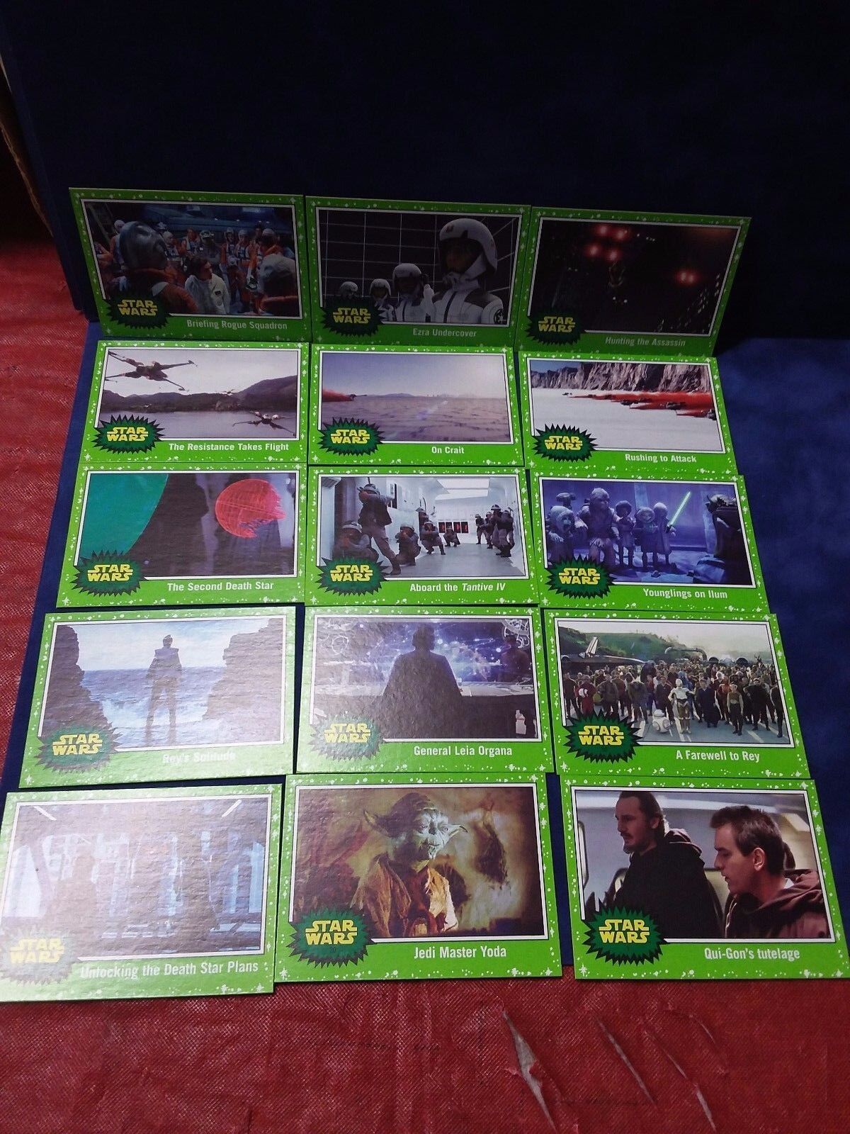 Star Wars Journey to the Last Jedi cards GREEN LOT of 15