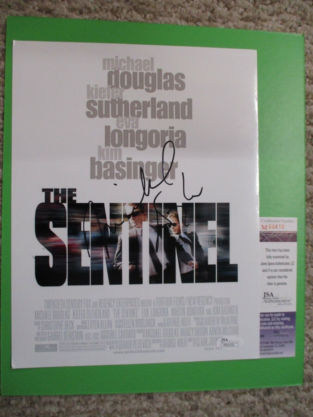 Michael Douglas The Sentinel Secret Service Autographed 8.5x11  Photo B JSA