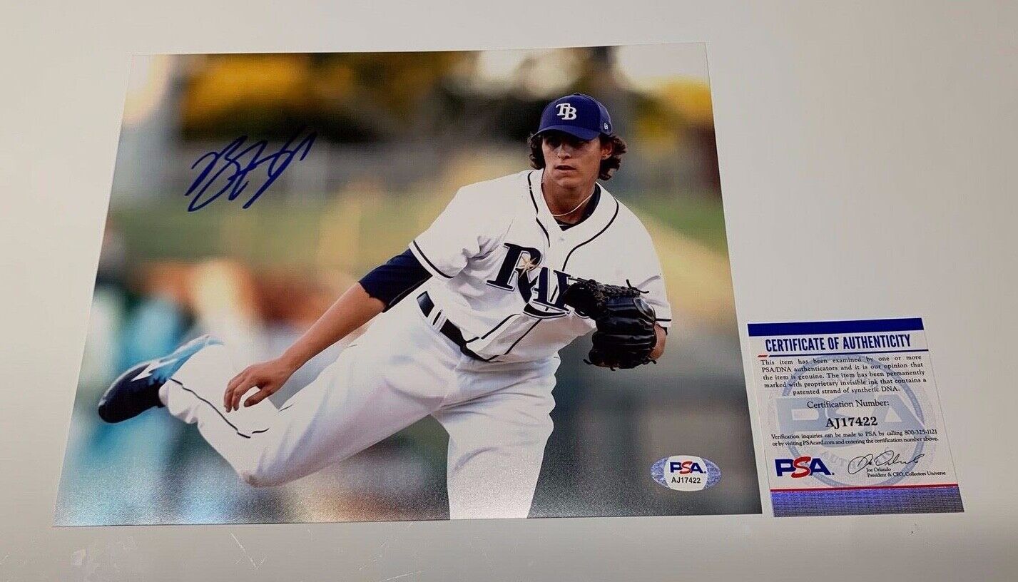 Brent Honeywell TB Rays Autographed 8x10 Sports Photo C PSA COA #AJ17422