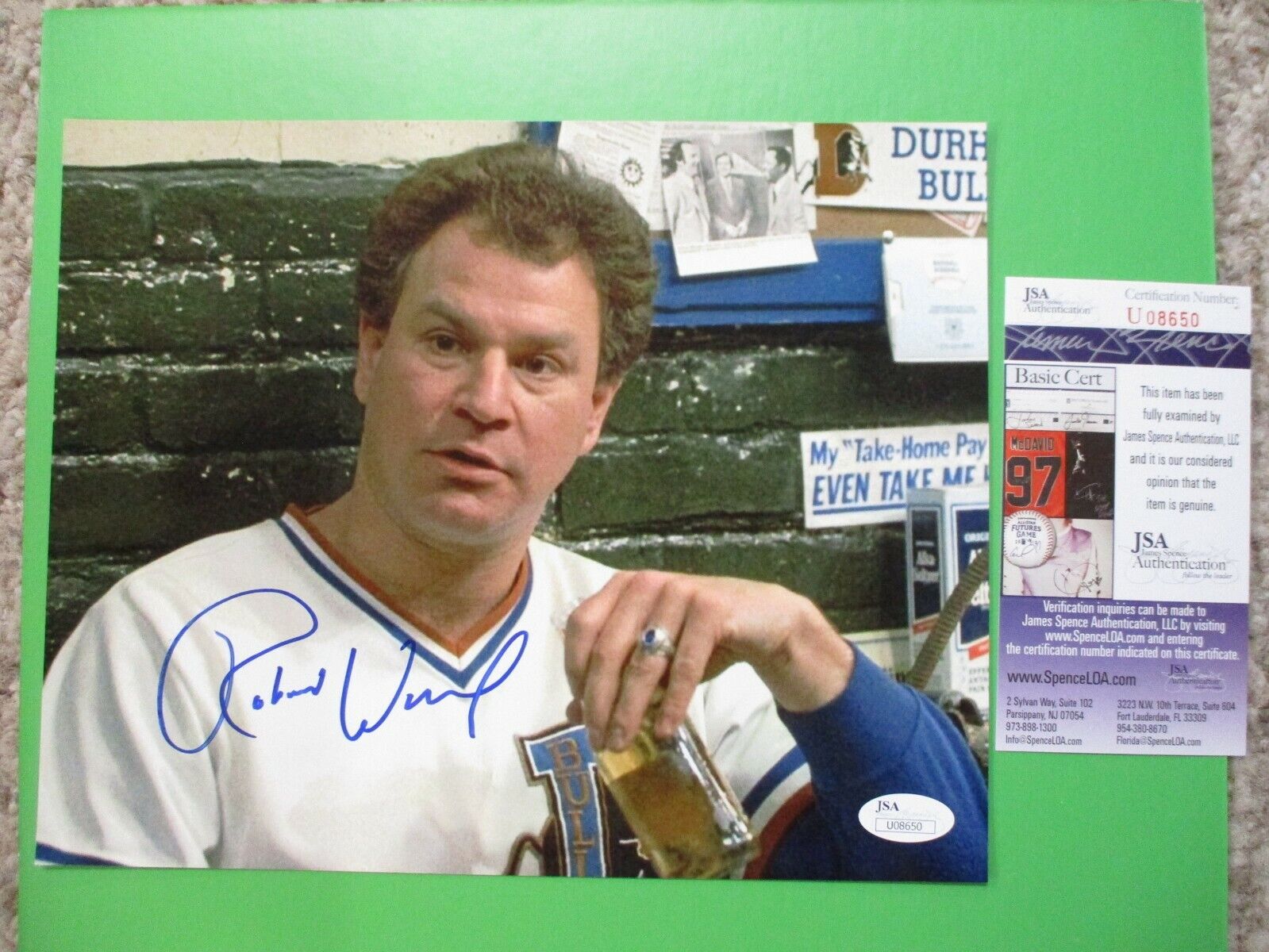 Robert Wuhl Bull Durham Larry Hockett Signed Autograph 8x10 Color Photo JSA