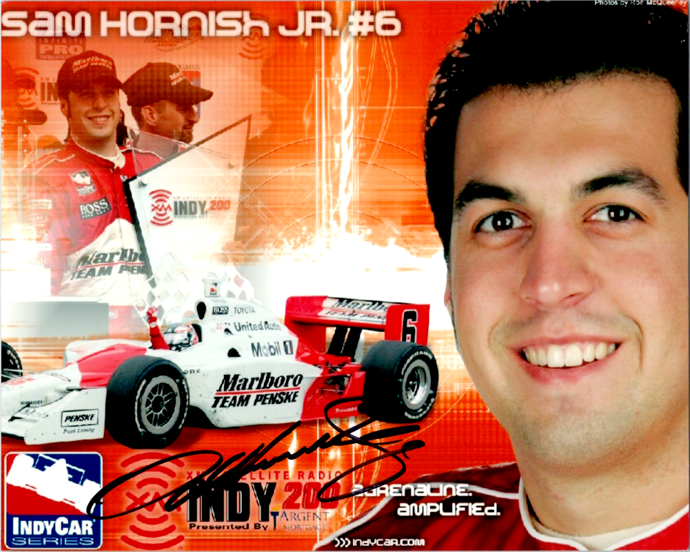 Sam Hornish JR. Marlboro Signed Autographed Cardstock 8x10 Photo