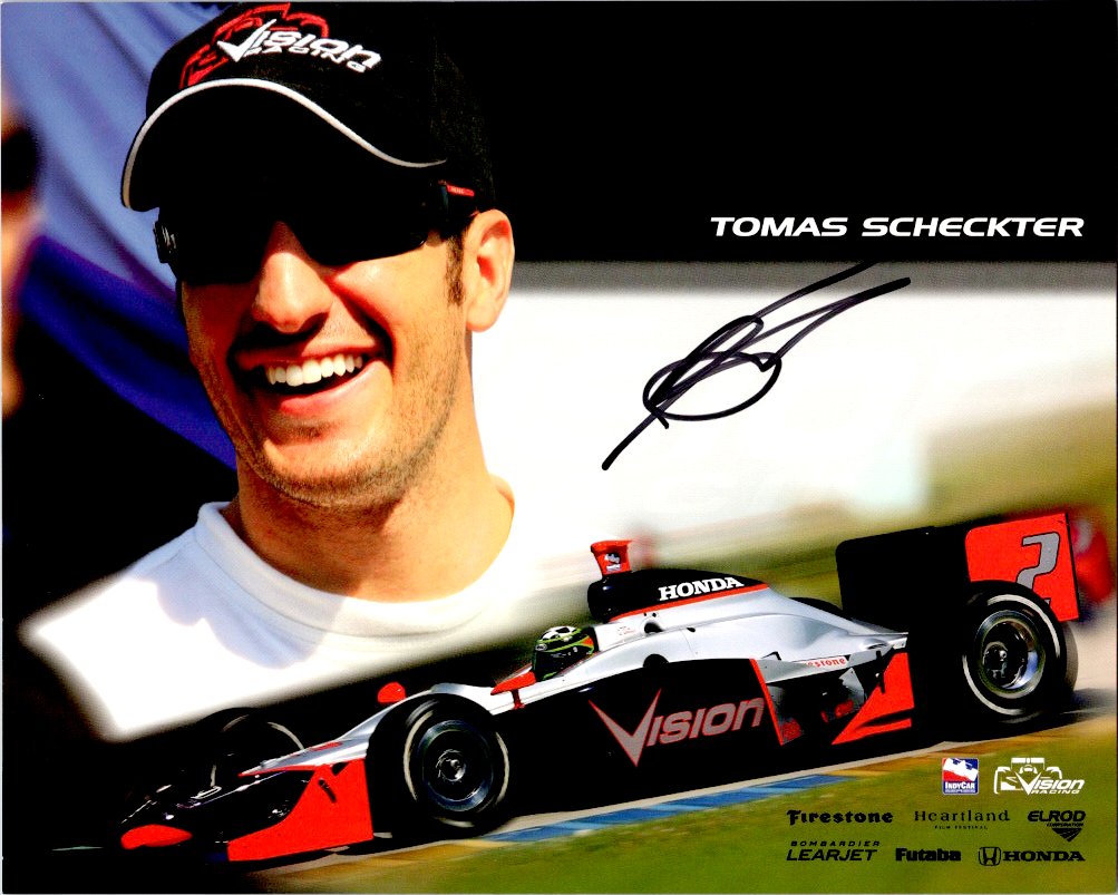 Tomas Scheckter INDY Honda Signed Autographed Cardstock 8x10 Photo