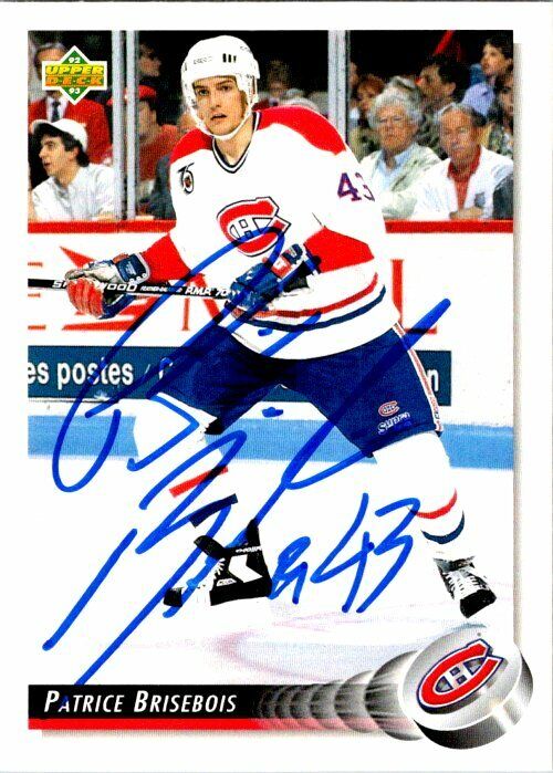 Patrick BriesBois Canadiens Hand Signed 1992-93 Upper Deck Hockey Card #277 NM