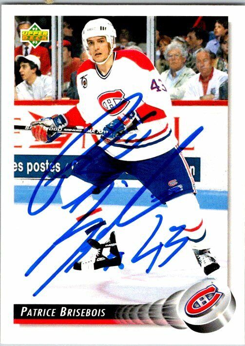 Patrick BriesBois Canadiens Hand Signed 1992-93 Upper Deck Hockey Card #277 NM