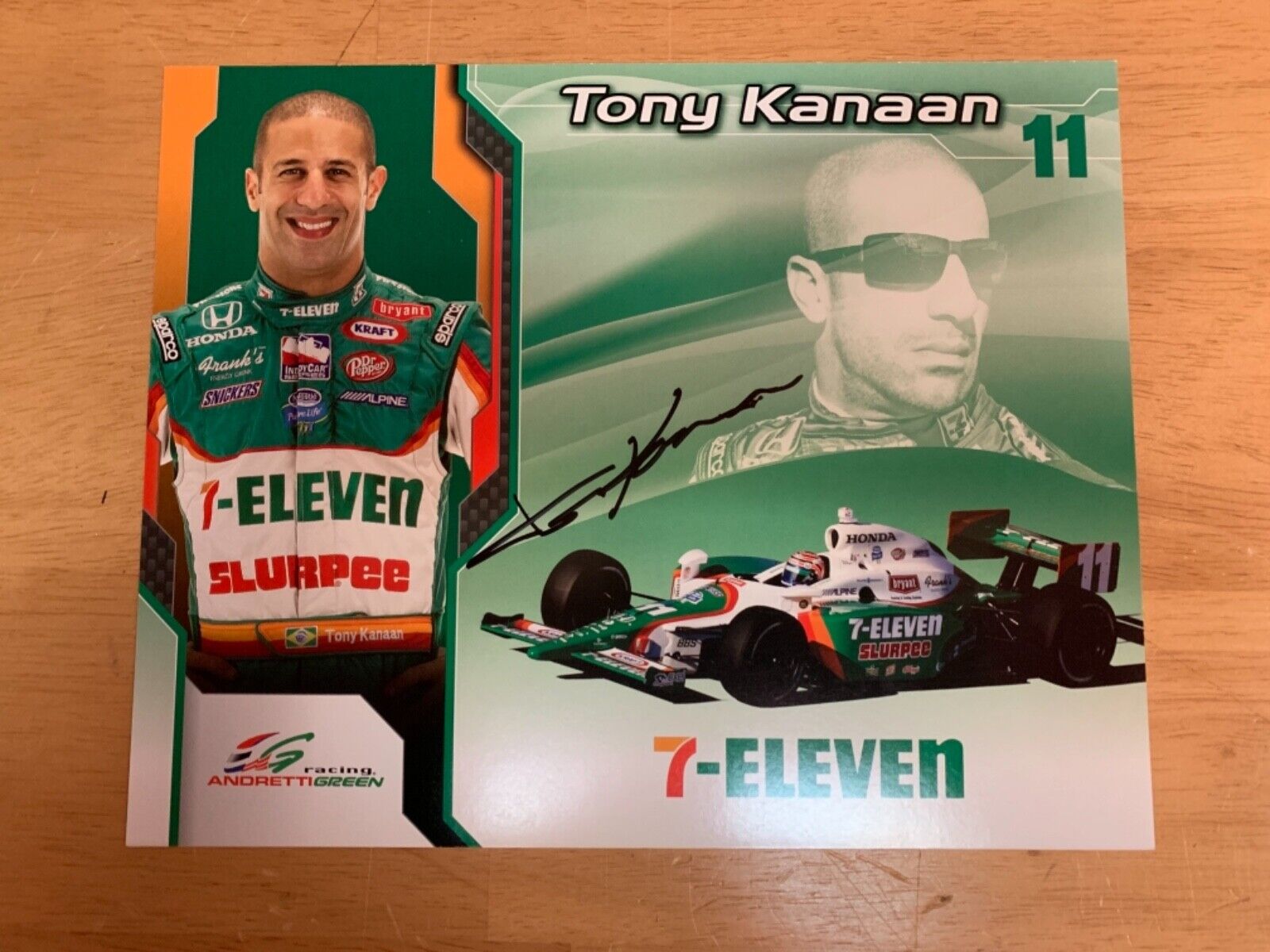 Tony Kanaan 7-Eleven Signed Autographed Cardstock 8x10 Photo A