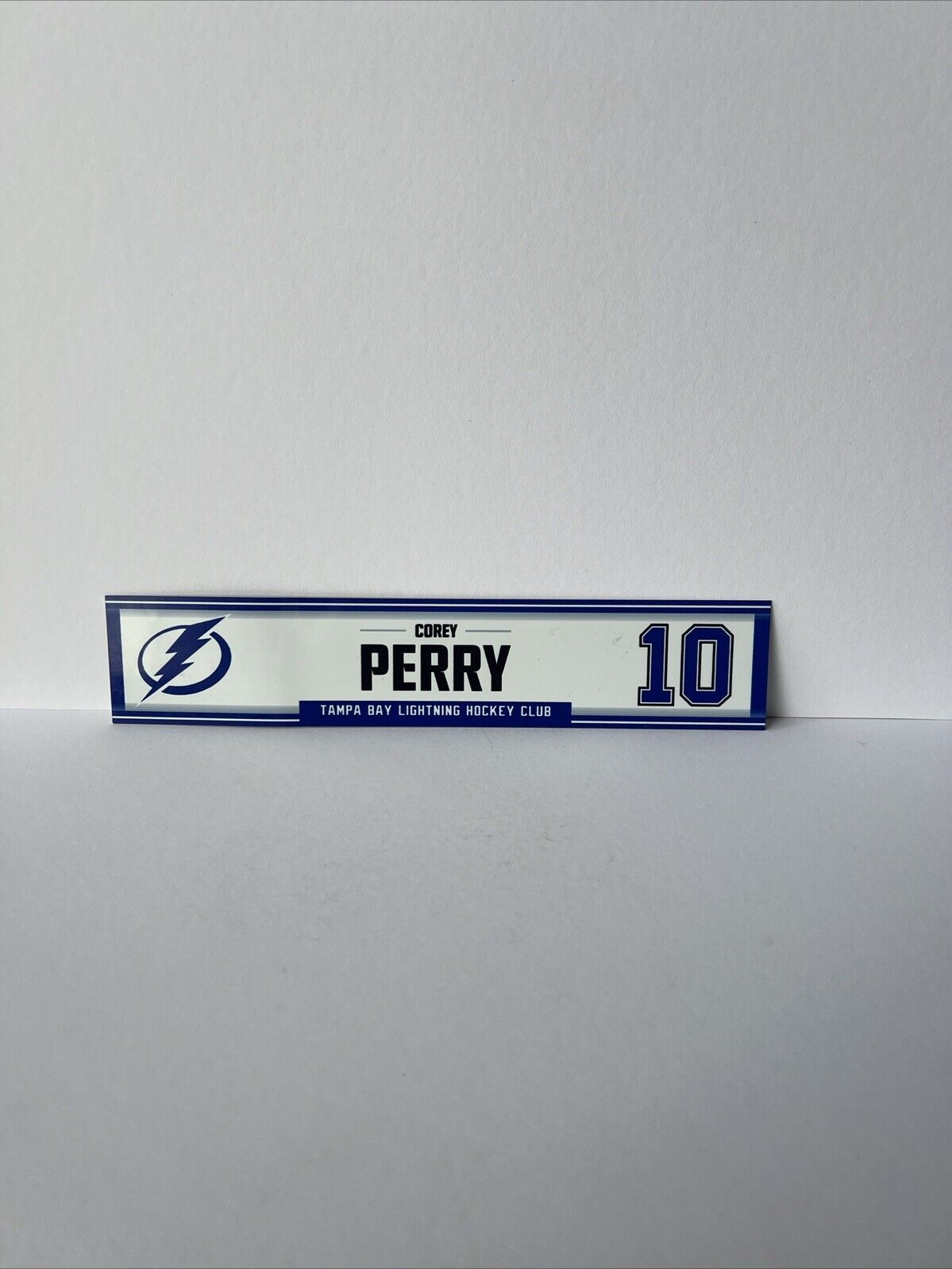 Tampa Bay Lightning NHL Locker Room Plate Player Corey Perry 2 x 10 Inch