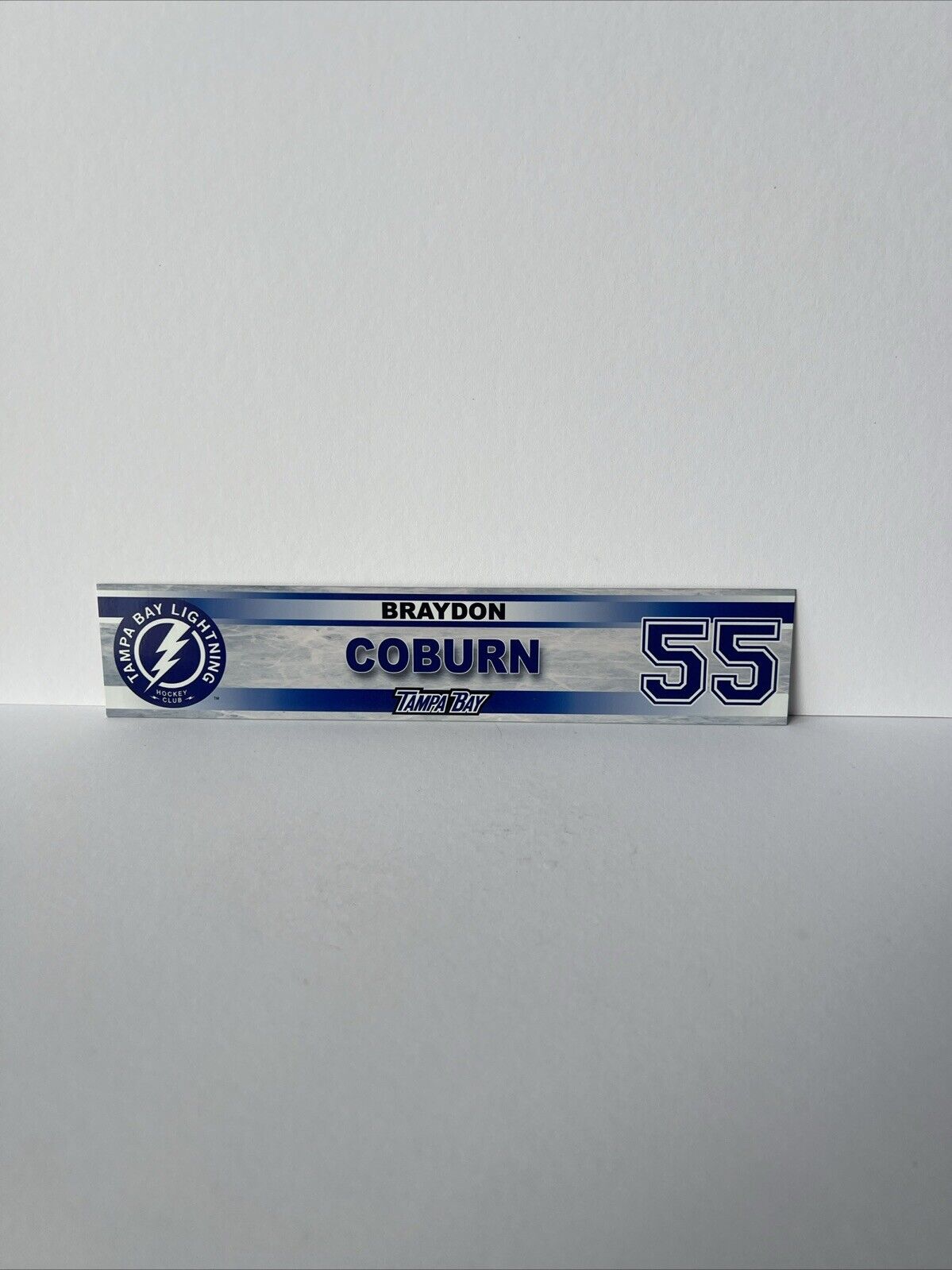 Tampa Bay Lightning NHL Locker Room Plate Player Braydon Coburn 2 x 10 Inch