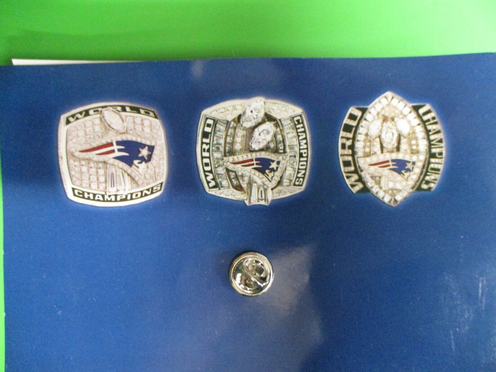 New England Patriots Championship Ring Pin Set 2001, 2003, 2004 3 Pins Kraft