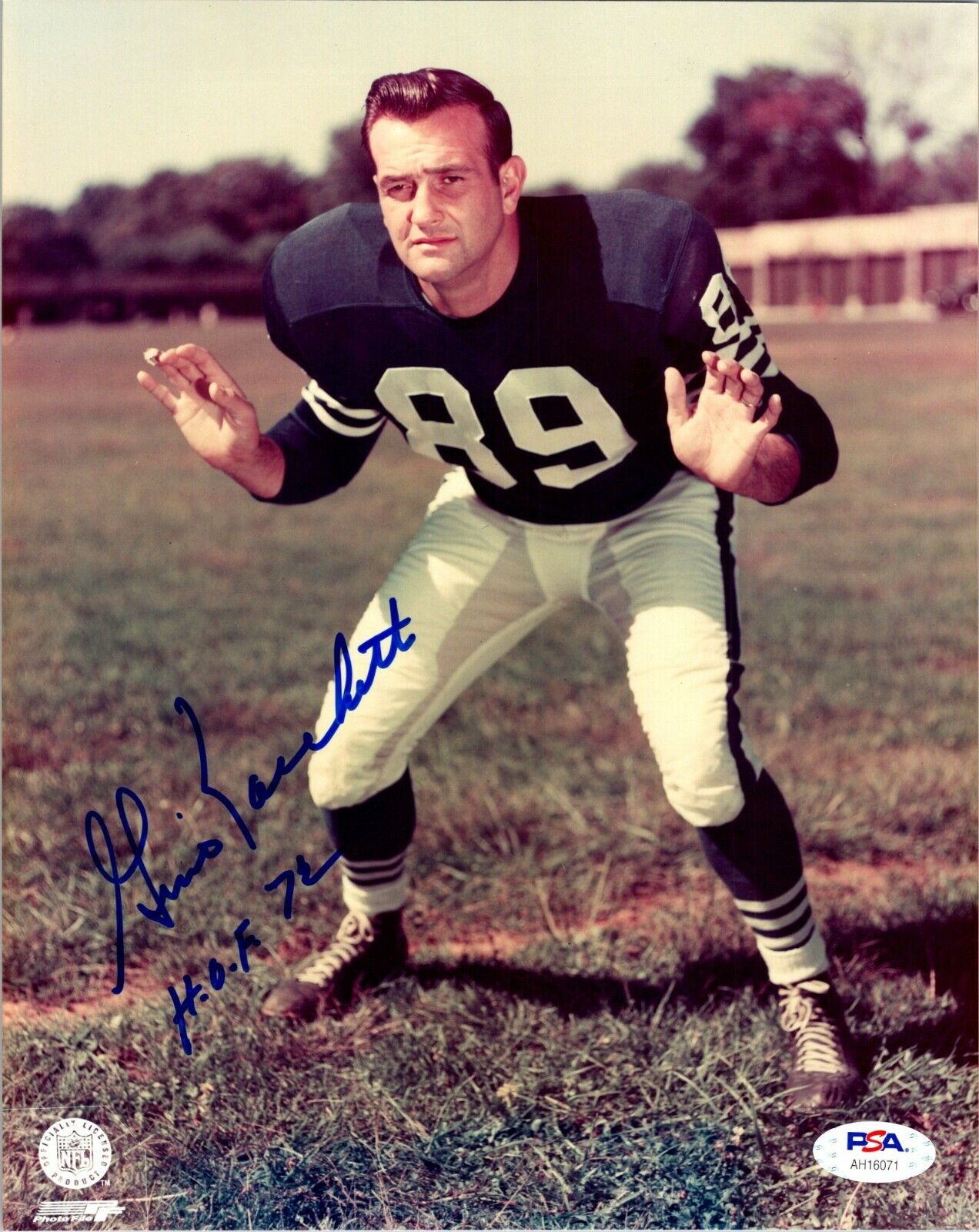 Gino Marchetti HOF Baltimore Colts Signed 8x10 Color Photo With PSA COA W/Script