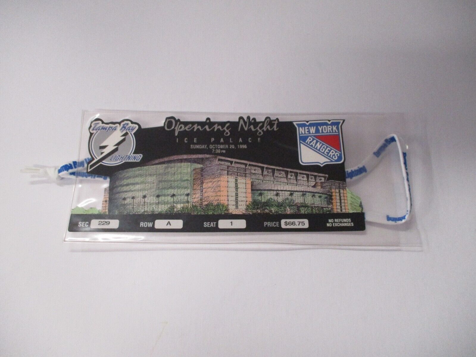 Tampa Bay Lightning Inaugural Game Ice Palace Ticket Gretzky Goal #840 & Holder