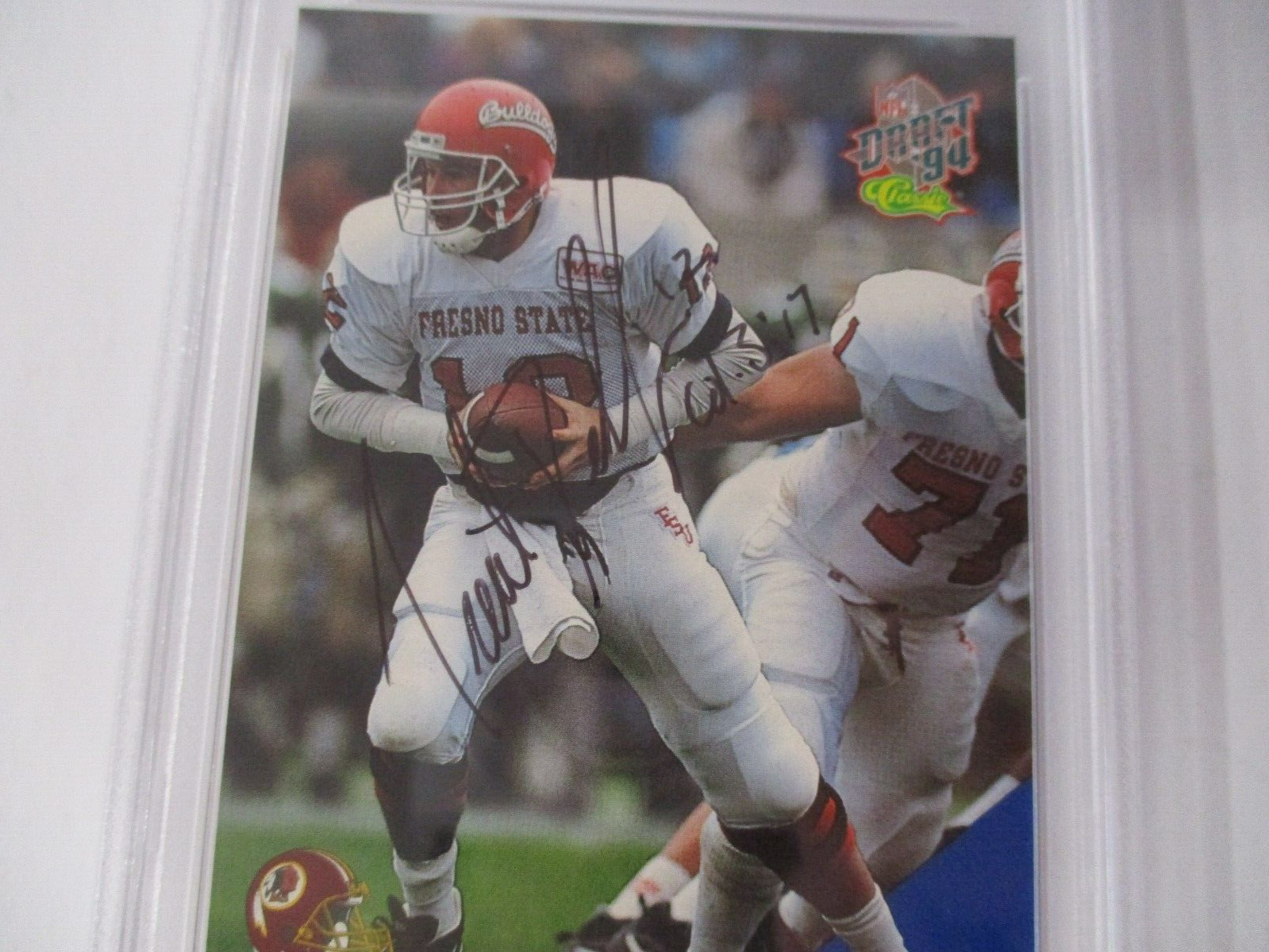 Trent Dilfer Redskins NFL Autographed 1994 Classic Draft Pick Card #DD3 PSA Slab