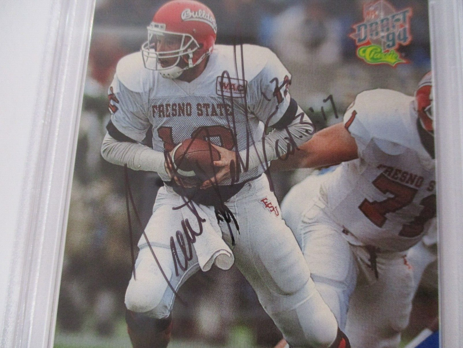 Trent Dilfer Redskins NFL Autographed 1994 Classic Draft Pick Card #DD3 PSA Slab