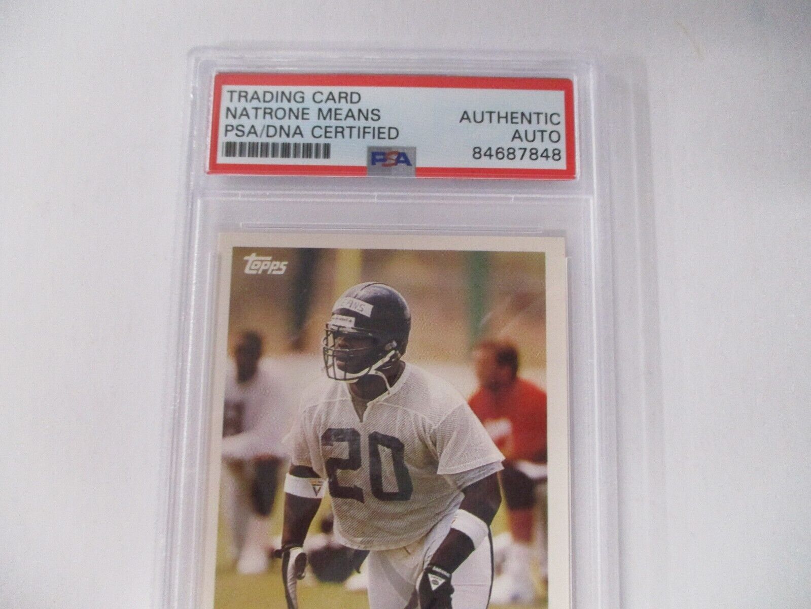 Natrone Means Chargers NFL Autographed 1993 Topps Rookie Card #243 PSA Slab