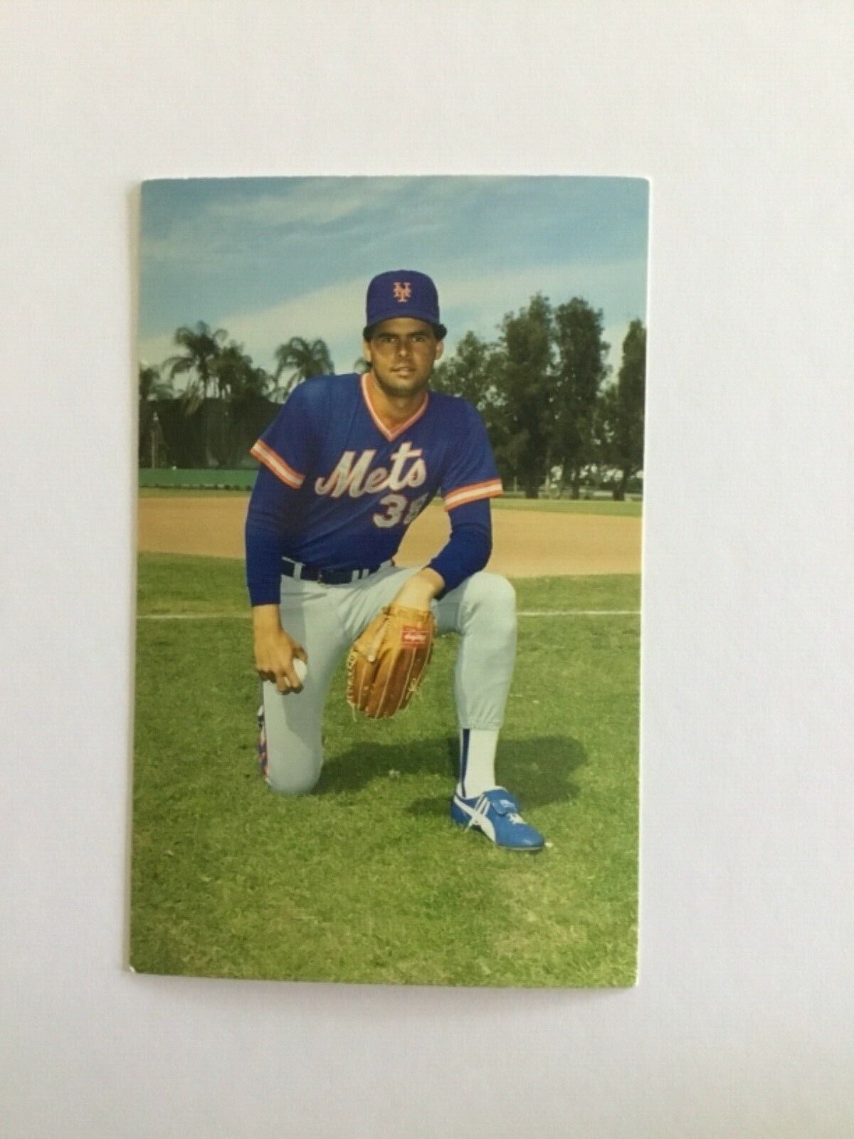 1985 Rick Aguilera   Mets Barry Colla  Postcard Ex Condition