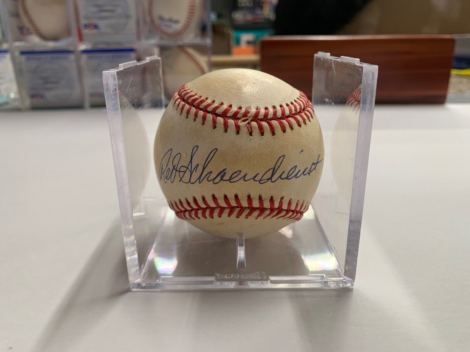 Red Schoendienst Autographed Rawlings White Baseball PSA Certified #AI63883 MLB