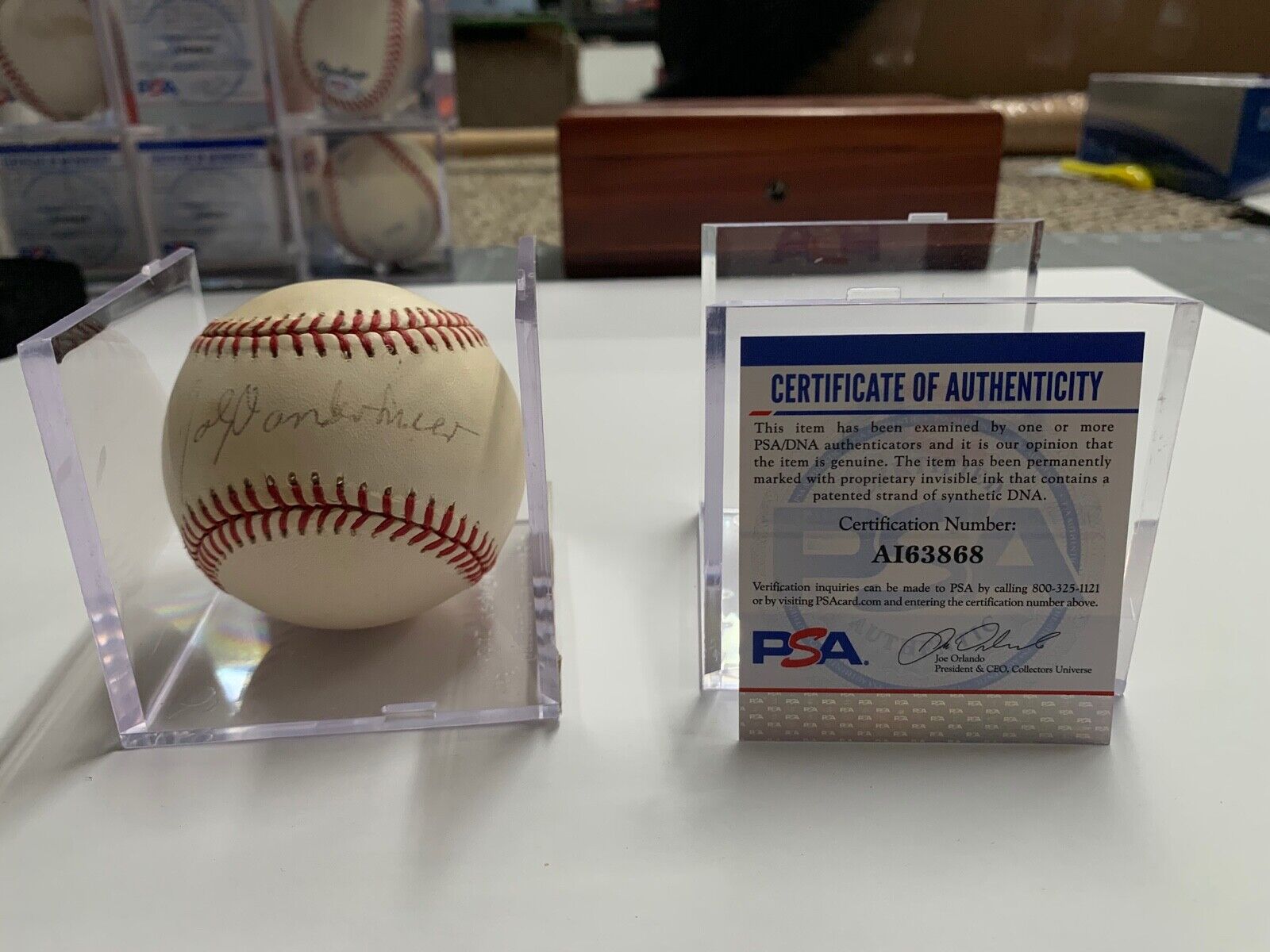 Johnny Vander Meer Autographed Rawlings Baseball PSA Certified #AI63868 MLB