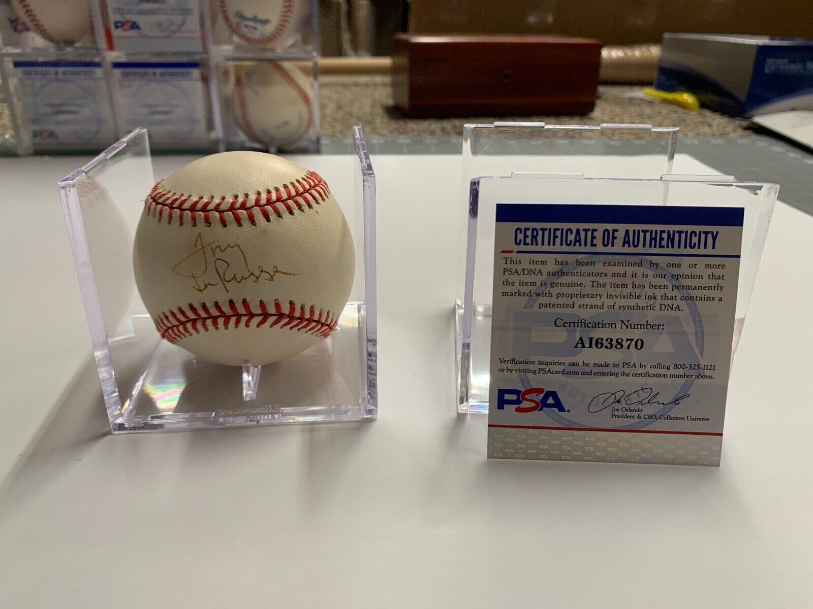 Tony LaRussa Autographed Rawlings Gene Budig Baseball PSA Certified #AI63870 MLB