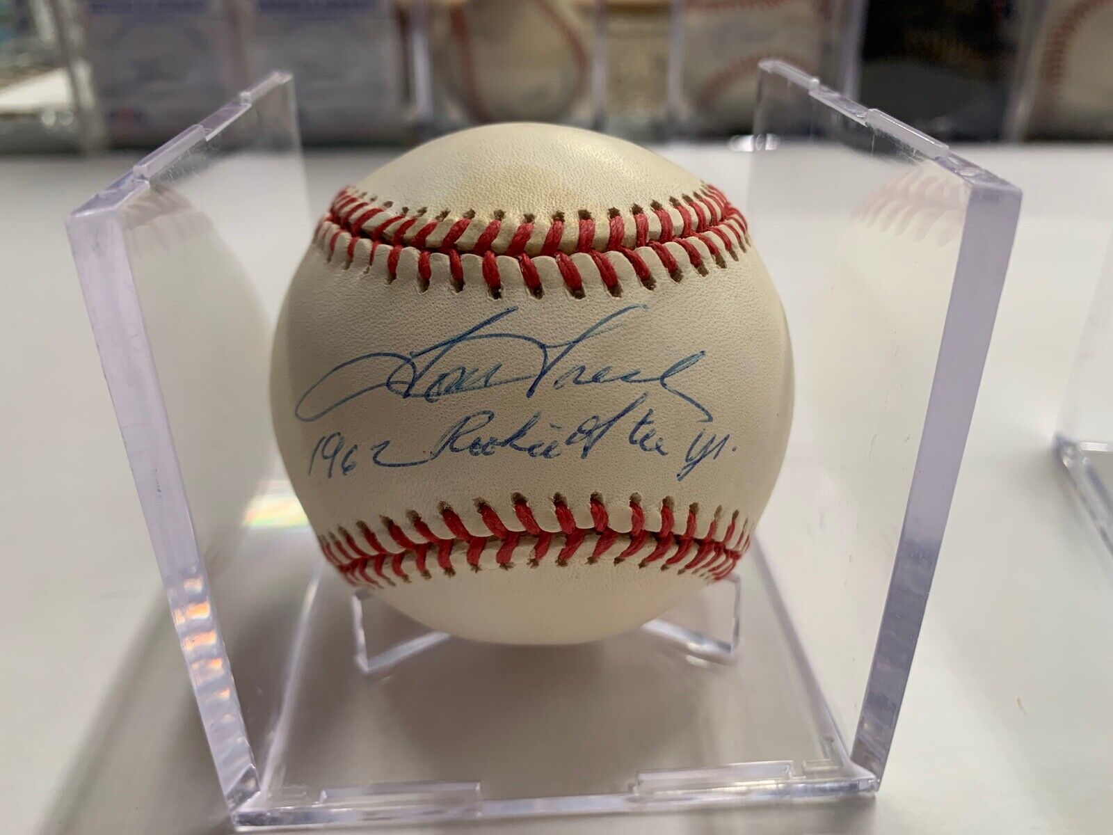 Tom Tresh Autographed Rawlings Baseball W/ "1962 ROY" PSA Certified #AI63888 MLB