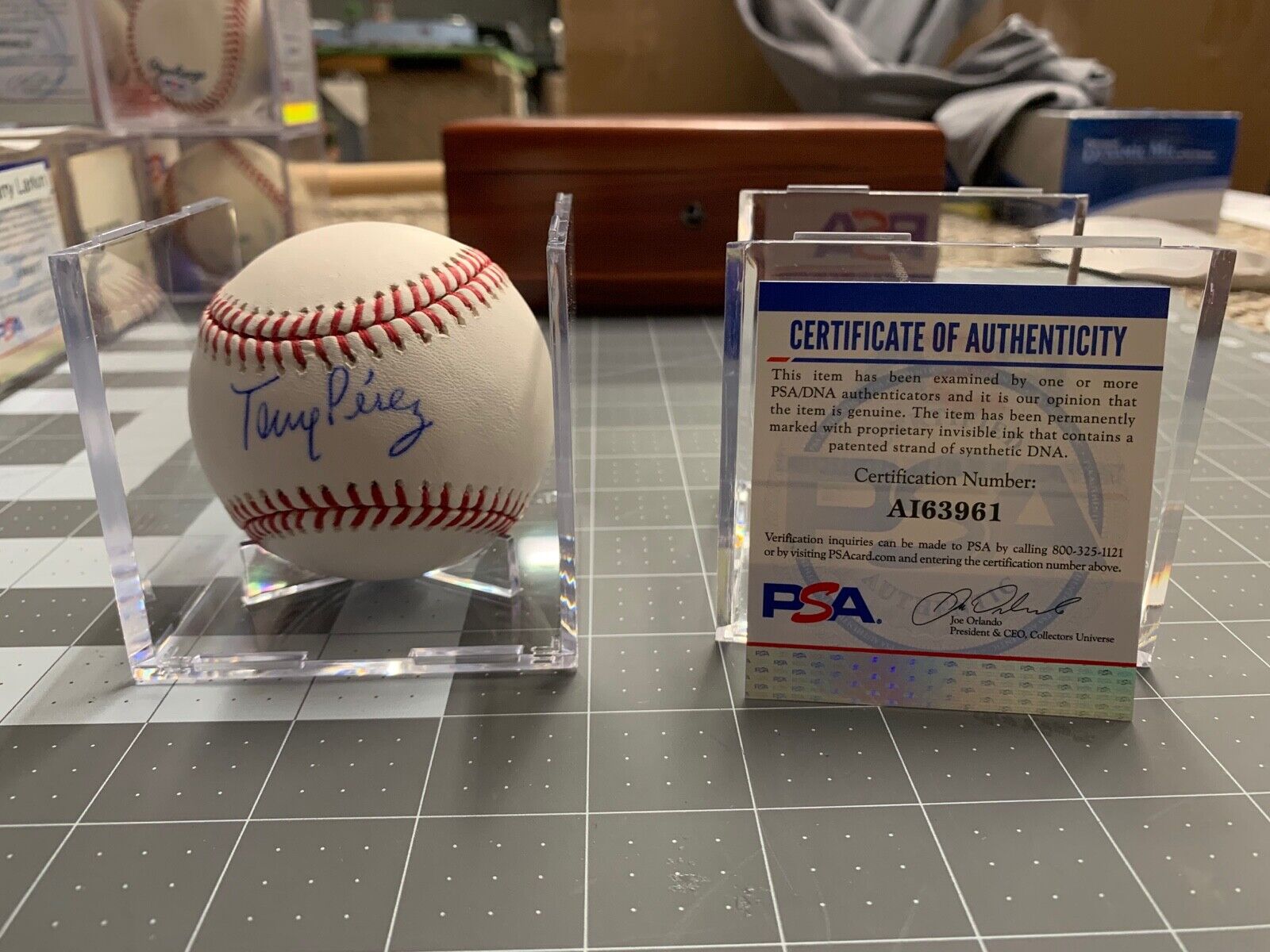 Tony Perez Autographed Rawlings Manfred Baseball PSA Certified #AI63961 MLB