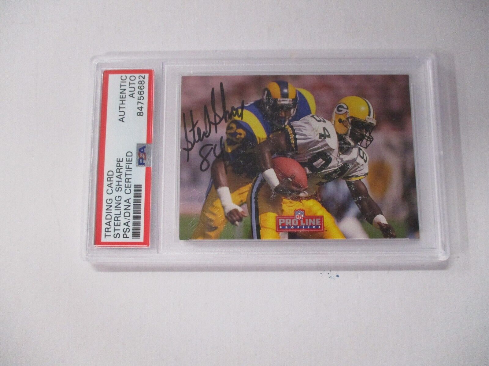 Sterling Sharpe Packers NFL Autographed 1991 PL Football Card #6/9 PSA Slab 2