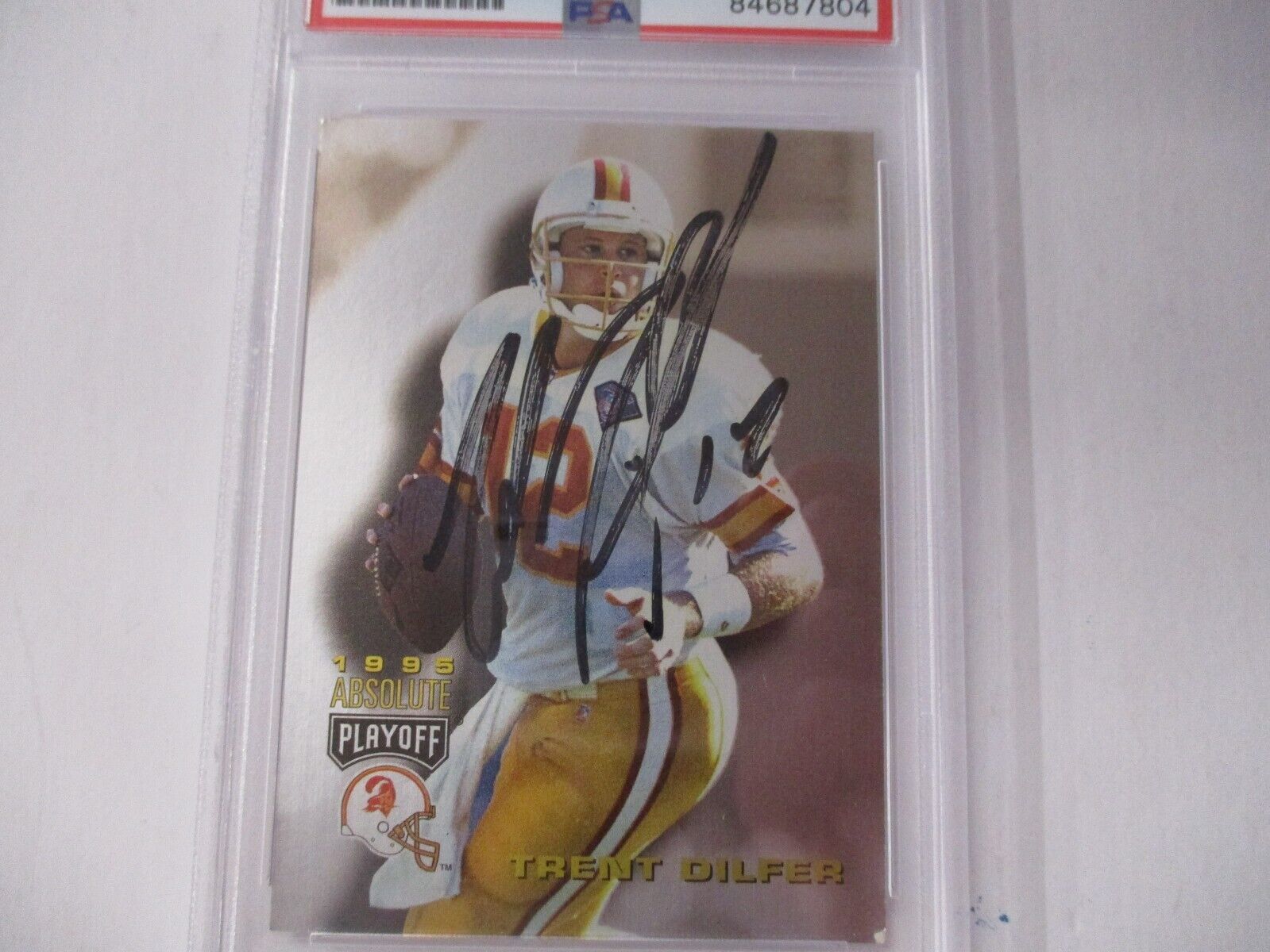 Trent Dilfer Buccaneers NFL Autographed 1995 Playoff Absolute Card #52 PSA Slab